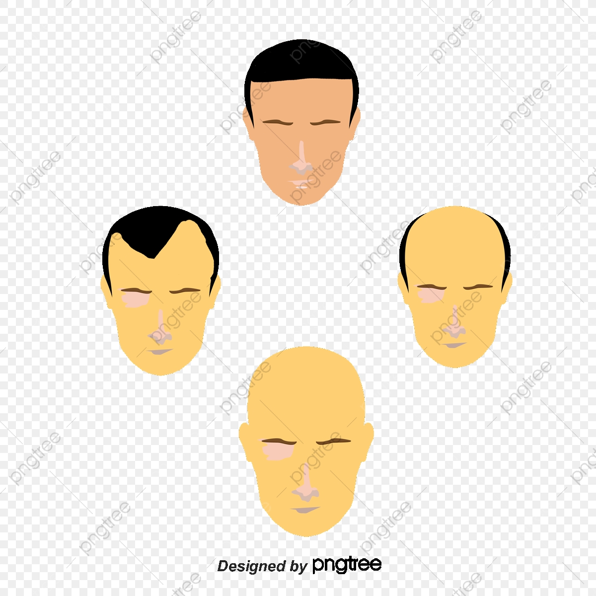 1200x1200 Vector Bald Man To The Whole Creative Process Of Hair, Man Vector