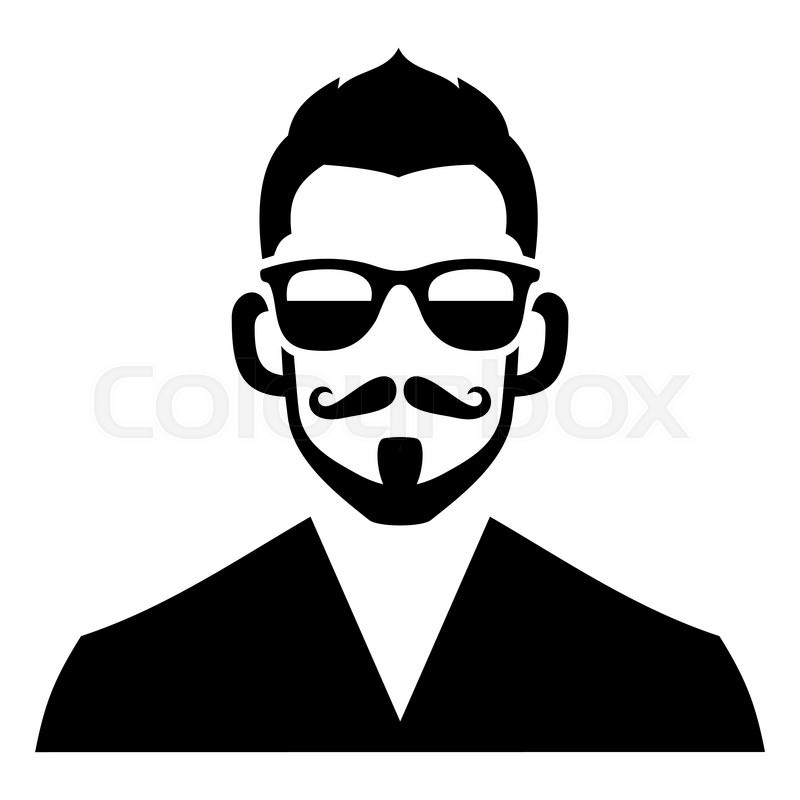 800x800 Hipster Fashion Man Hair, Glasses And Stock Vector Colourbox