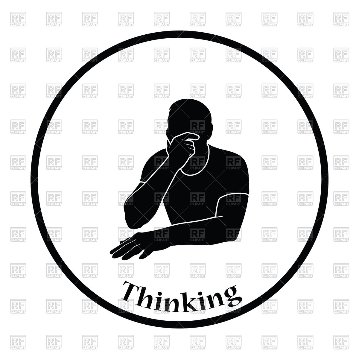 1200x1200 Thin Circle Design Of Thinking Man Icon Vector Image Of People