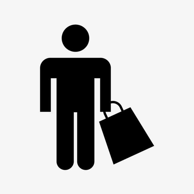 640x640 Vector Man Icon, Shopping Icon, Bag, Man Carring Bag Png