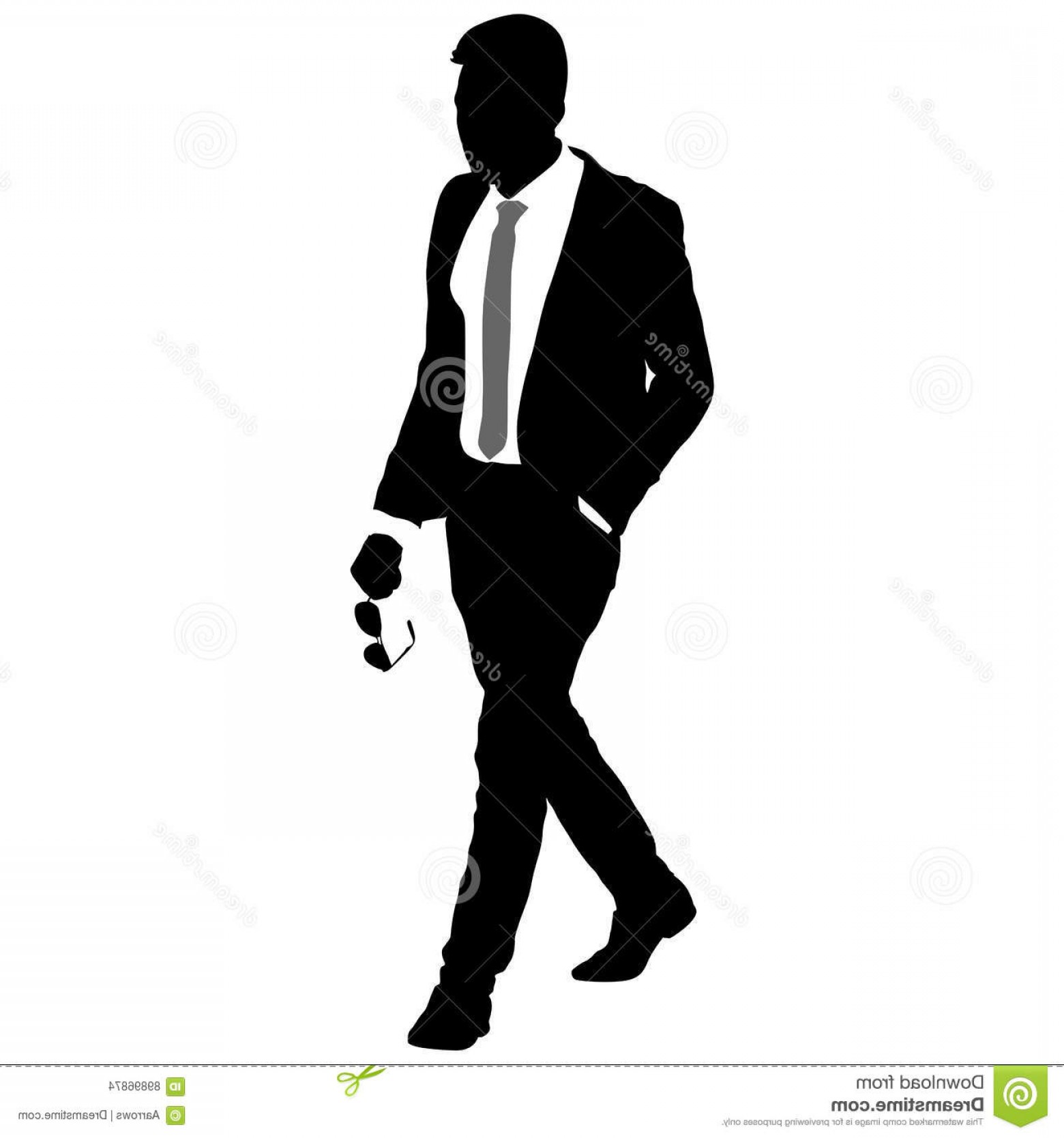 1560x1668 Stock Illustration Silhouette Businessman Man Suit Tie White