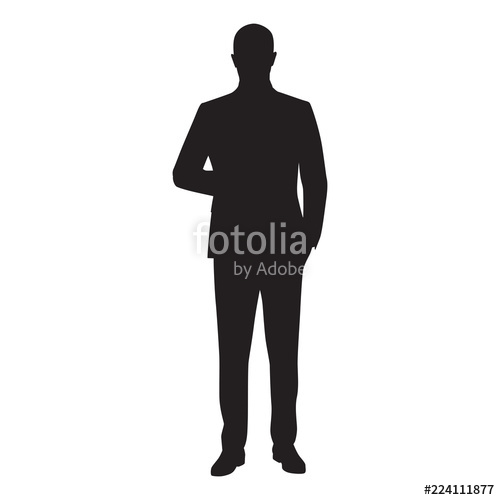 500x500 Businessman Isolated Vector Silhouette Man In Suit Standing
