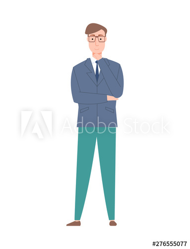 383x500 Male Wearing Rich Suit Vector, Businessman Standing In Confident