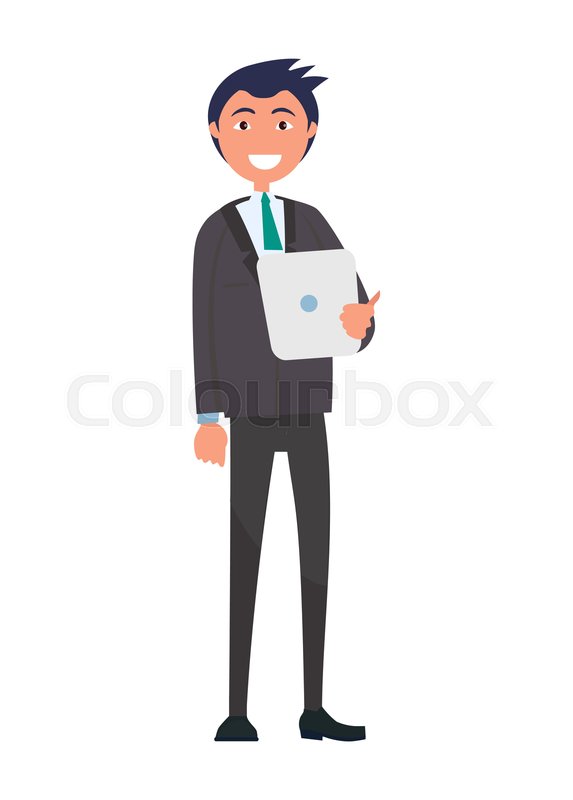 573x800 Self Confident Man In Elegant Suit Stock Vector Colourbox