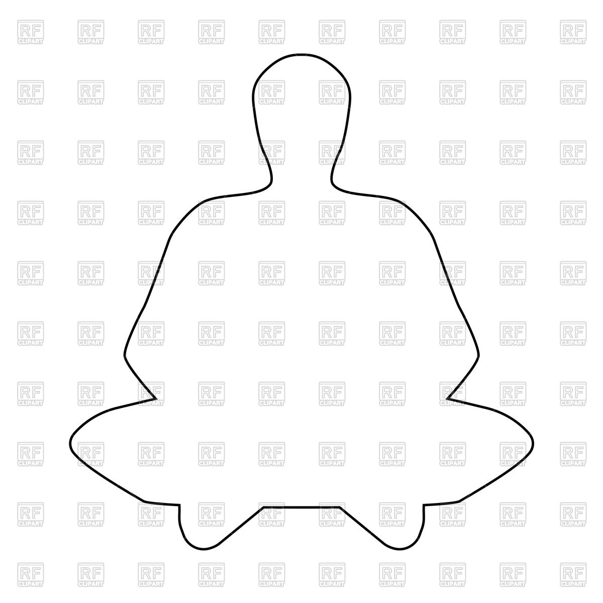 1200x1200 Meditation Man Outline On White Background Vector Image Of People