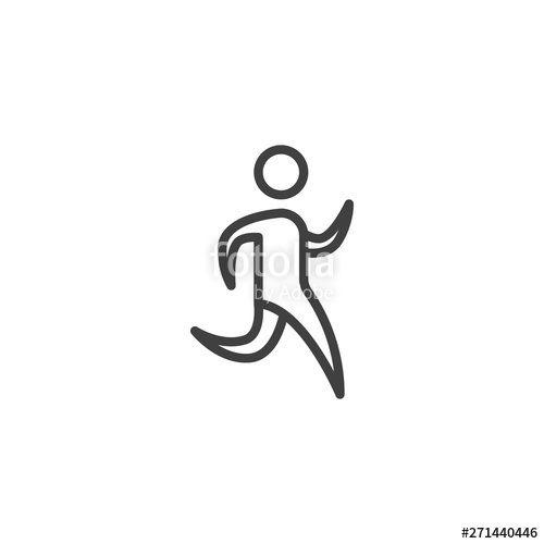 500x500 Running Man Line Icon Linear Style Sign For Mobile Concept