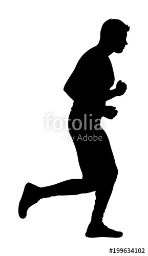 289x500 Man Running Silhouette Stock Image And Royalty Free Vector