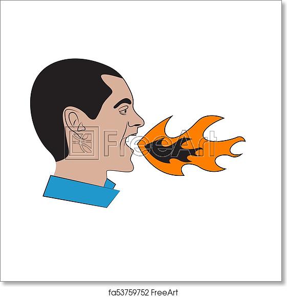 561x581 Free Art Print Of Flame Man With Flame In His Mouth Concept