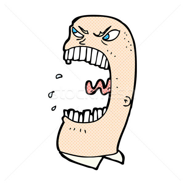 600x600 Comic Cartoon Furious Man Shouting Vector Illustration