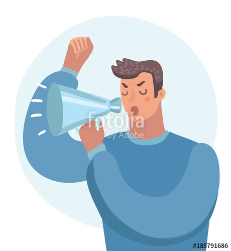 460x500 Man Shouting Through A Megaphone Stock Image And Royalty Free