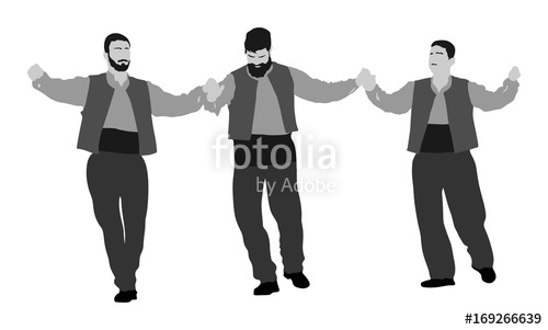 500x301 A Greek Evzone Dancing Vector Silhouette Isolated On White