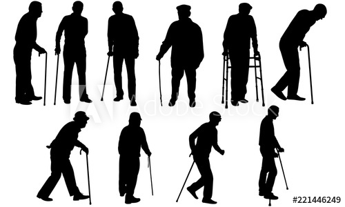 500x300 Old Man Silhouette, Old Man Clipart, Cricut, Vector