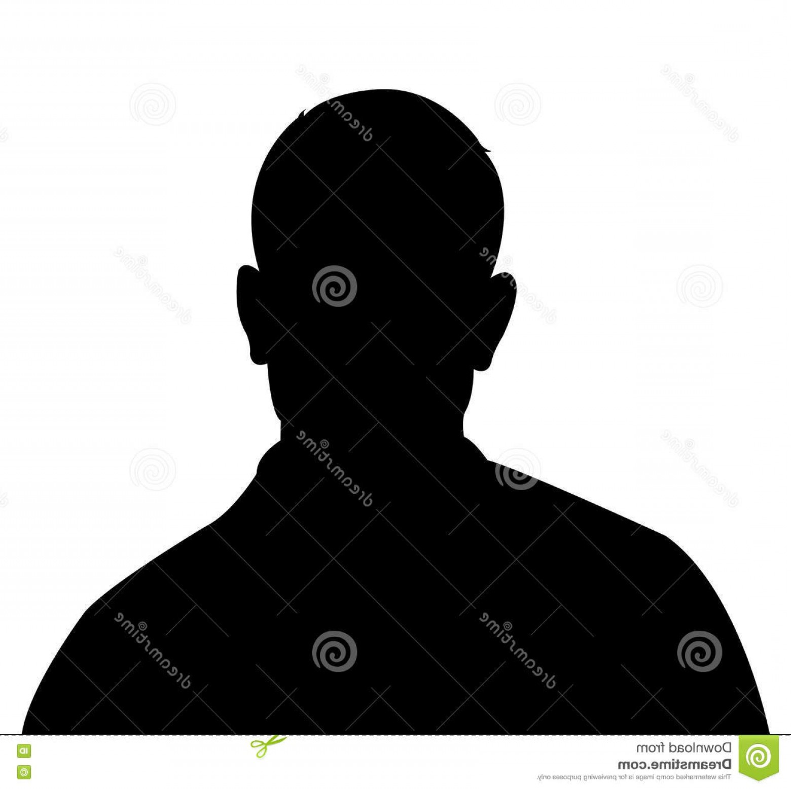1560x1555 Stock Illustration Man Portrait Silhouette Vector Black Color