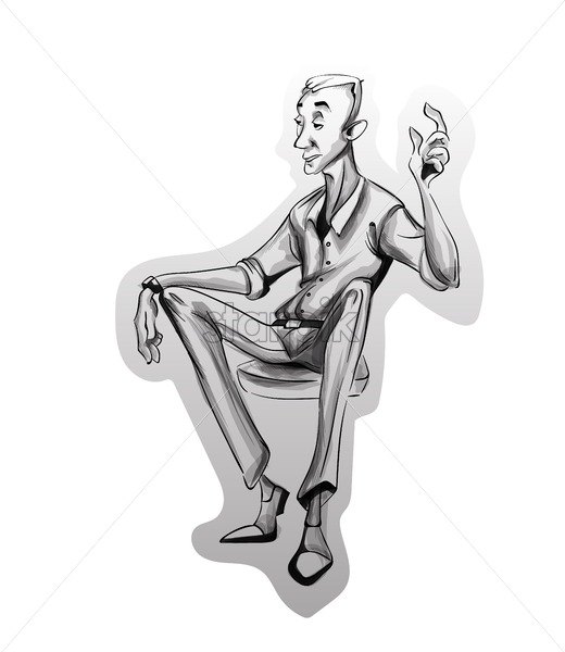 Man Sitting On Chair Vector at Vectorified.com | Collection of Man