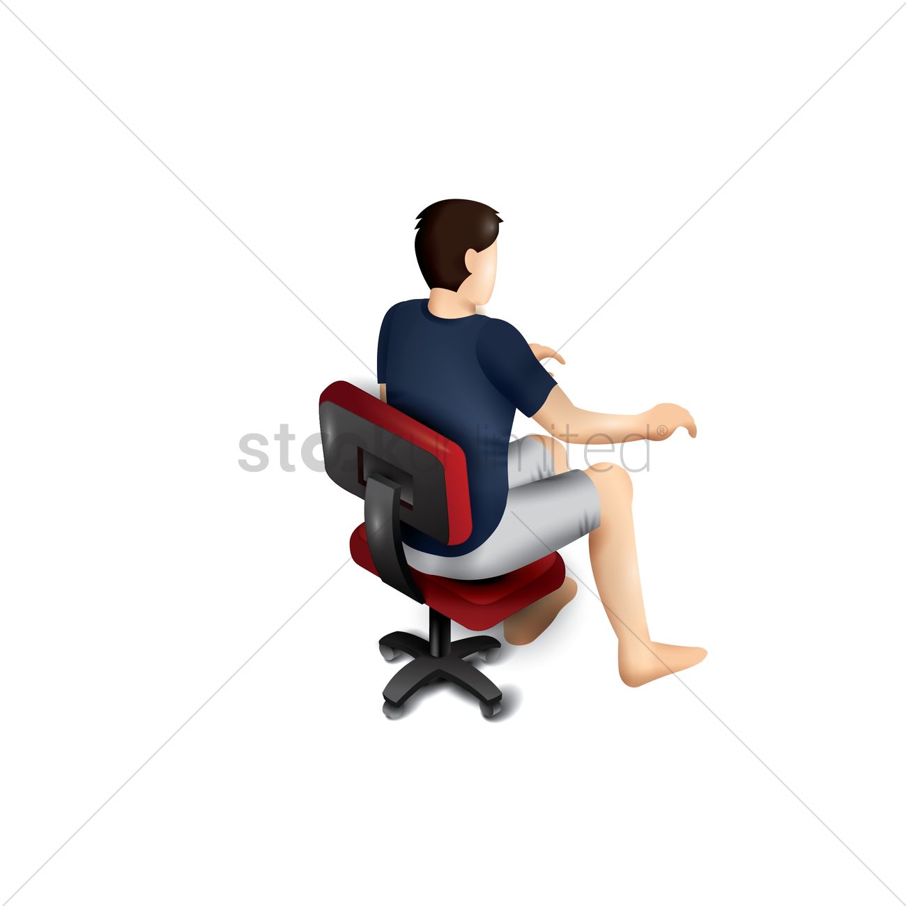 Man Sitting On Chair Vector Image 1300x1300 Man Sitting On Chair Vector Image
