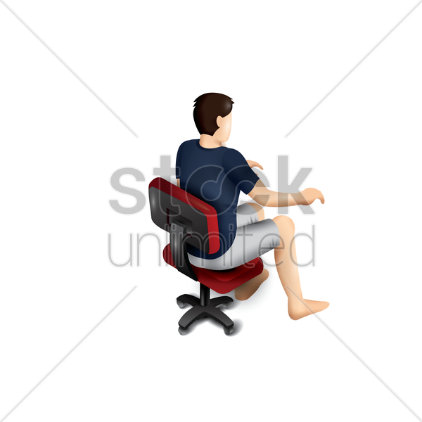 Man Sitting On Chair Vector Image 600x600 Man Sitting On Chair Vector Image