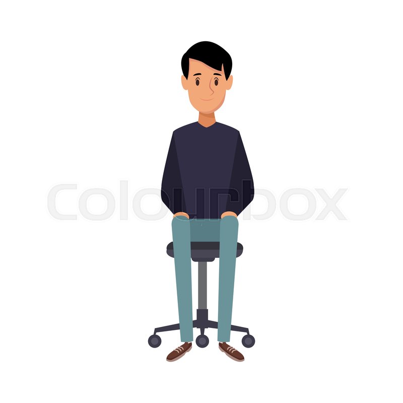 Young Man Sitting In Office Chair Stock Vector Colourbox 800x800 Young Man Sitting In Office Chair Stock Vector Colourbox
