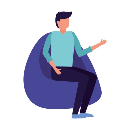Man Sitting On Beanbag Chair Vector Illustration Royalty Free 450x450 Man Sitting On Beanbag Chair Vector Illustration Royalty Free