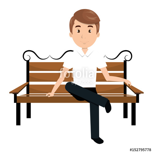 Man Sitting On Park Chair Vector Illustration Design Stock Image 500x500 Man Sitting On Park Chair Vector Illustration Design Stock Image
