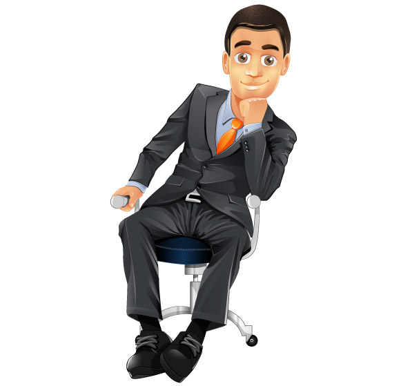 Businessman Vector Character Sitting On A Chair 594x559 Businessman Vector Character Sitting On A Chair