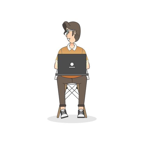 Illustration Of A Man Sitting On A Chair 490x490 Illustration Of A Man Sitting On A Chair