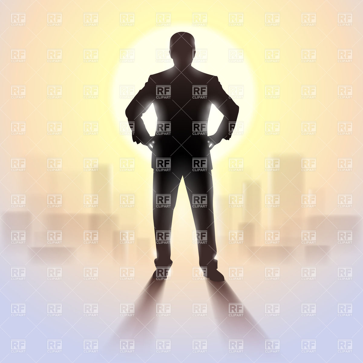 1200x1200 Black Silhouette Of Man Standing In Bright Sunlight Vector Image