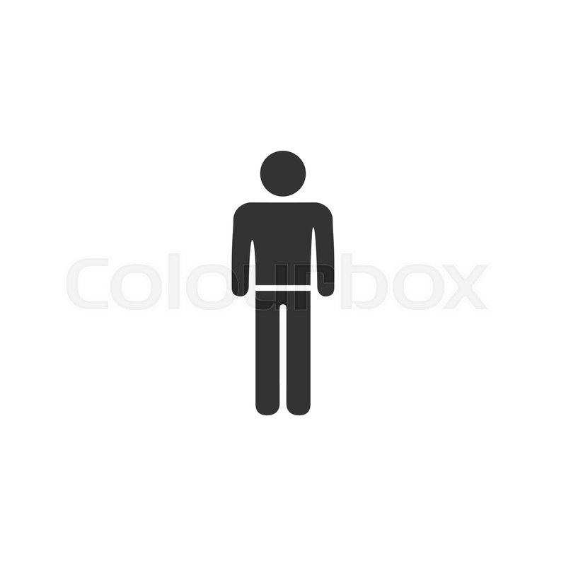 800x800 Man Standing Silhouette Black Icon Stock Vector Colourbox
