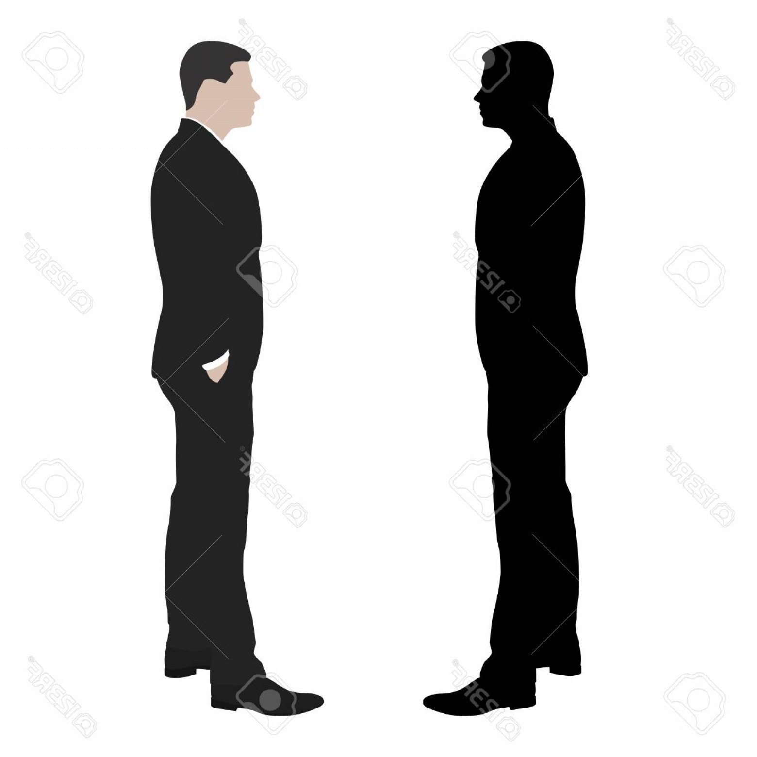 1560x1560 Photostock Vector Business Man Standing With Hands In His Pockets