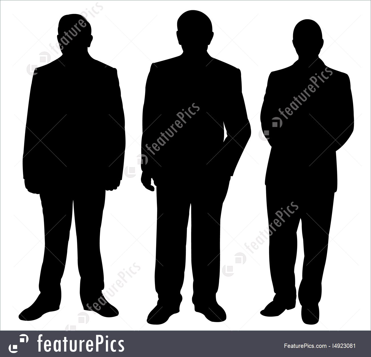 1300x1251 Silhouettes And Outlines Three Standing Man Silhouette Vector