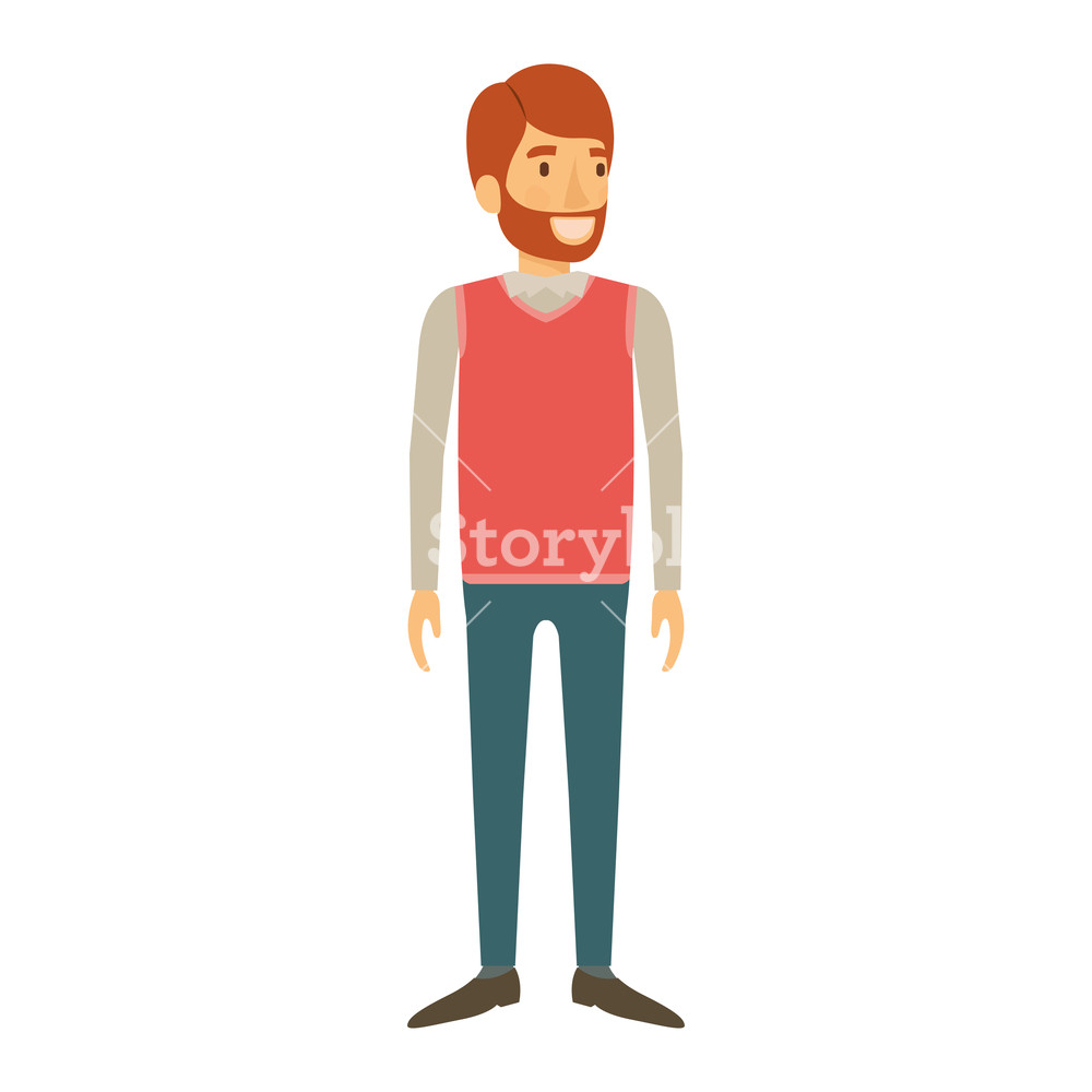 1000x1000 Colorful Silhouette Of Man Standing With Red Hair And Beard