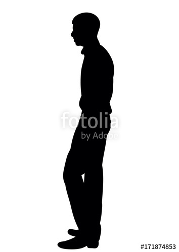 354x500 Vector, Isolated Silhouette Man Standing Stock Image And Royalty