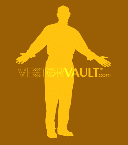 442x500 Buy Vector Man Open Arms Standing Silhouette Clip Art Royalty Free