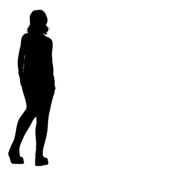 600x573 Collection Of 'person Standing Silhouette Vector' Download More