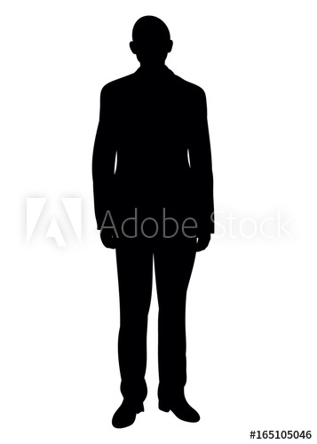 357x500 Isolated, Black Silhouette Man Standing