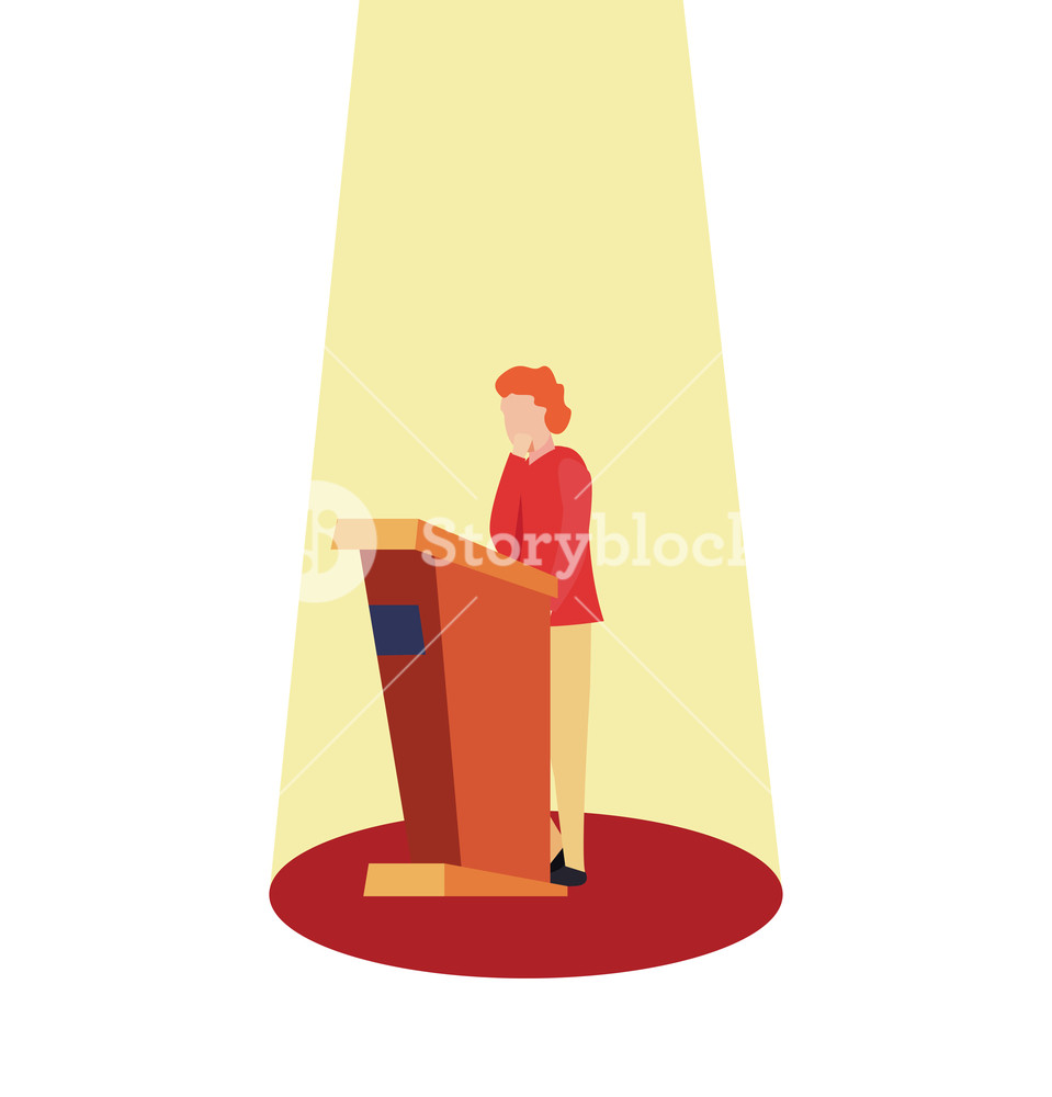 959x1000 Man Standing In The Stand Vector Illustration Royalty Free Stock