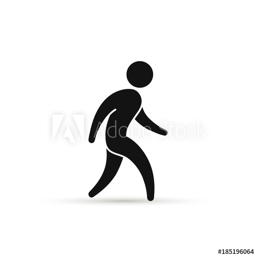 500x500 Walking Man Icon Vector Going Man Symbol On White Background