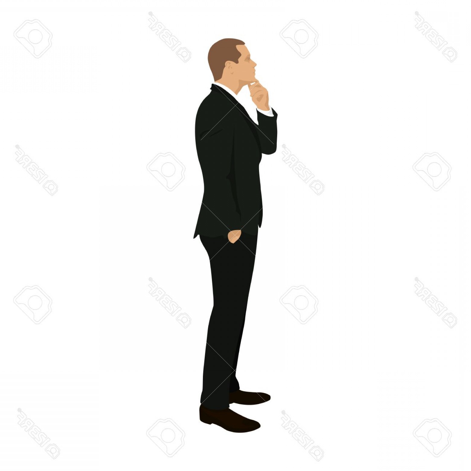 1560x1560 Photostock Vector Business Man Standing And Thinking Vector