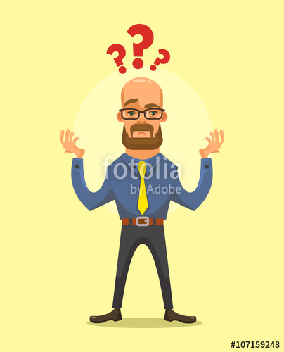 404x500 Business Man Thinking Vector Flat Cartoon Illustration Stock