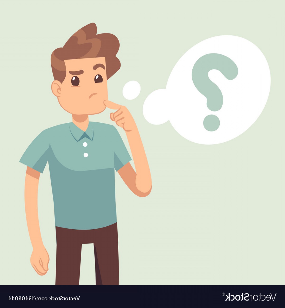 1200x1296 Cartoon Thinking Man With Question Mark In Think Vector Cqrecords
