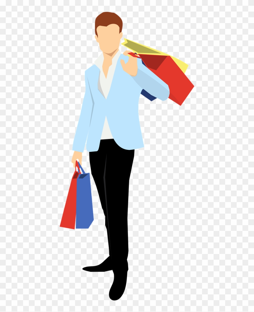 880x1081 Shopping Man Vector Png Clipart