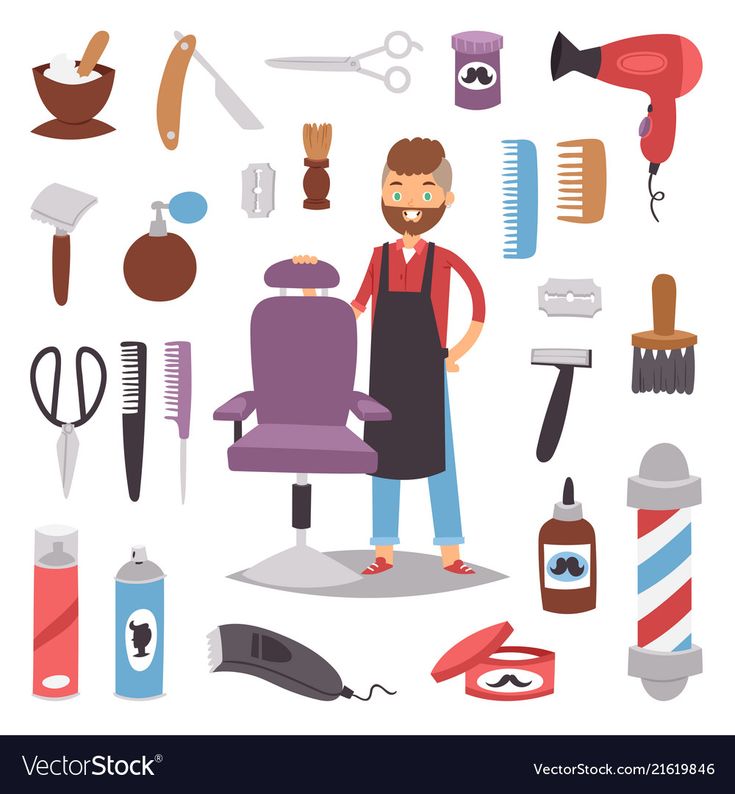 735x794 Vector Man Barbershop Hairdresser Beard Hipster Man Vector Image