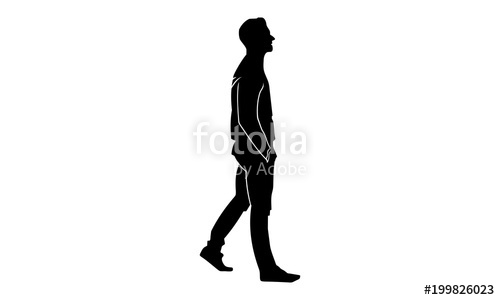 500x300 Drawing Silhouette Man Walking Stock Image And Royalty Free