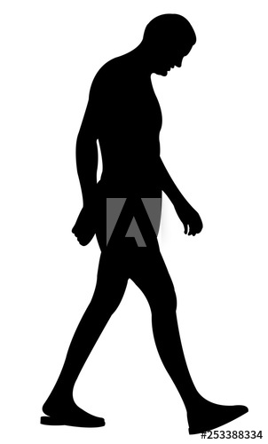 Man Walking Silhouette Vector at Vectorified.com | Collection of Man ...