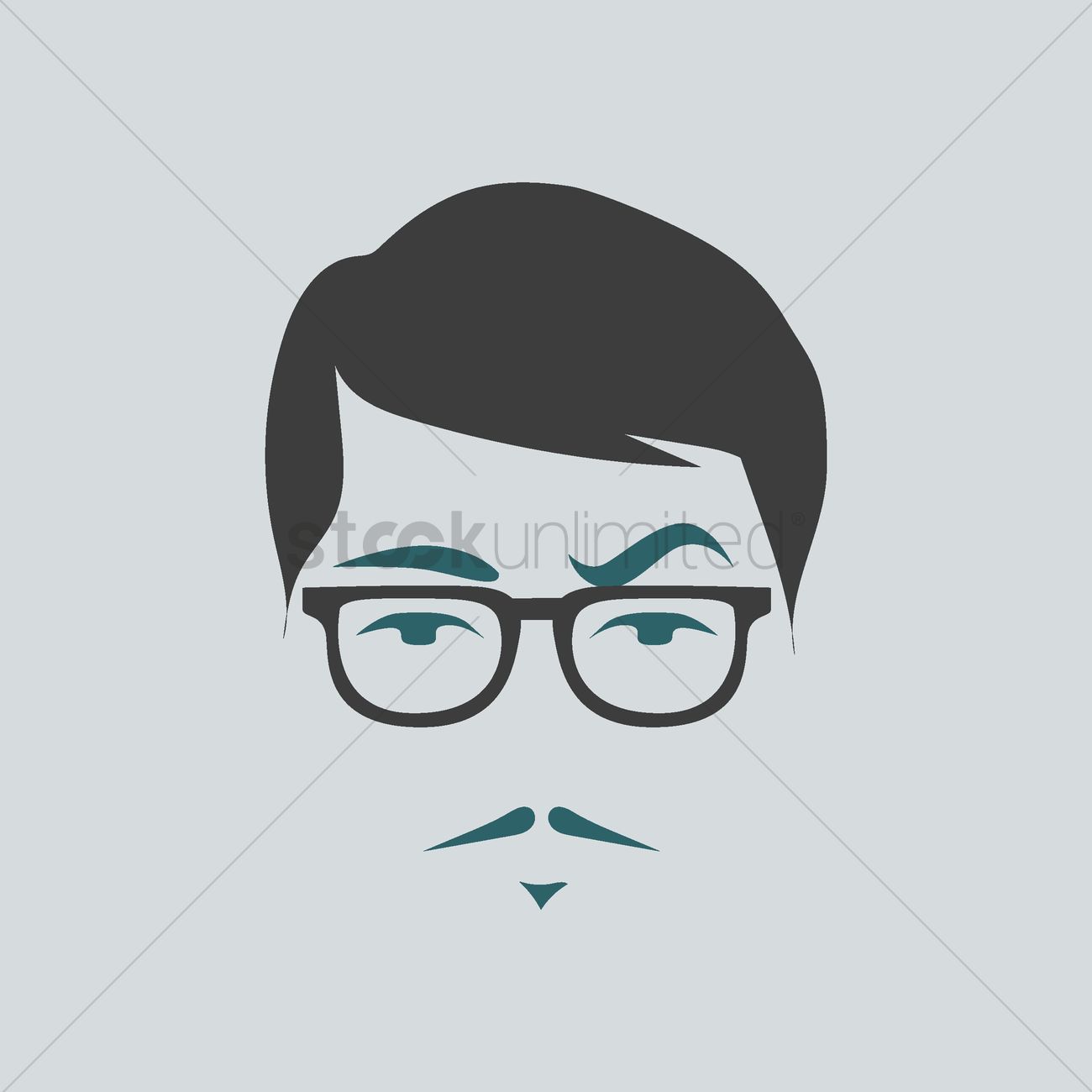 Man With Mustache And Beard Vector Image 1300x1300 Man With Mustache And Beard Vector Image