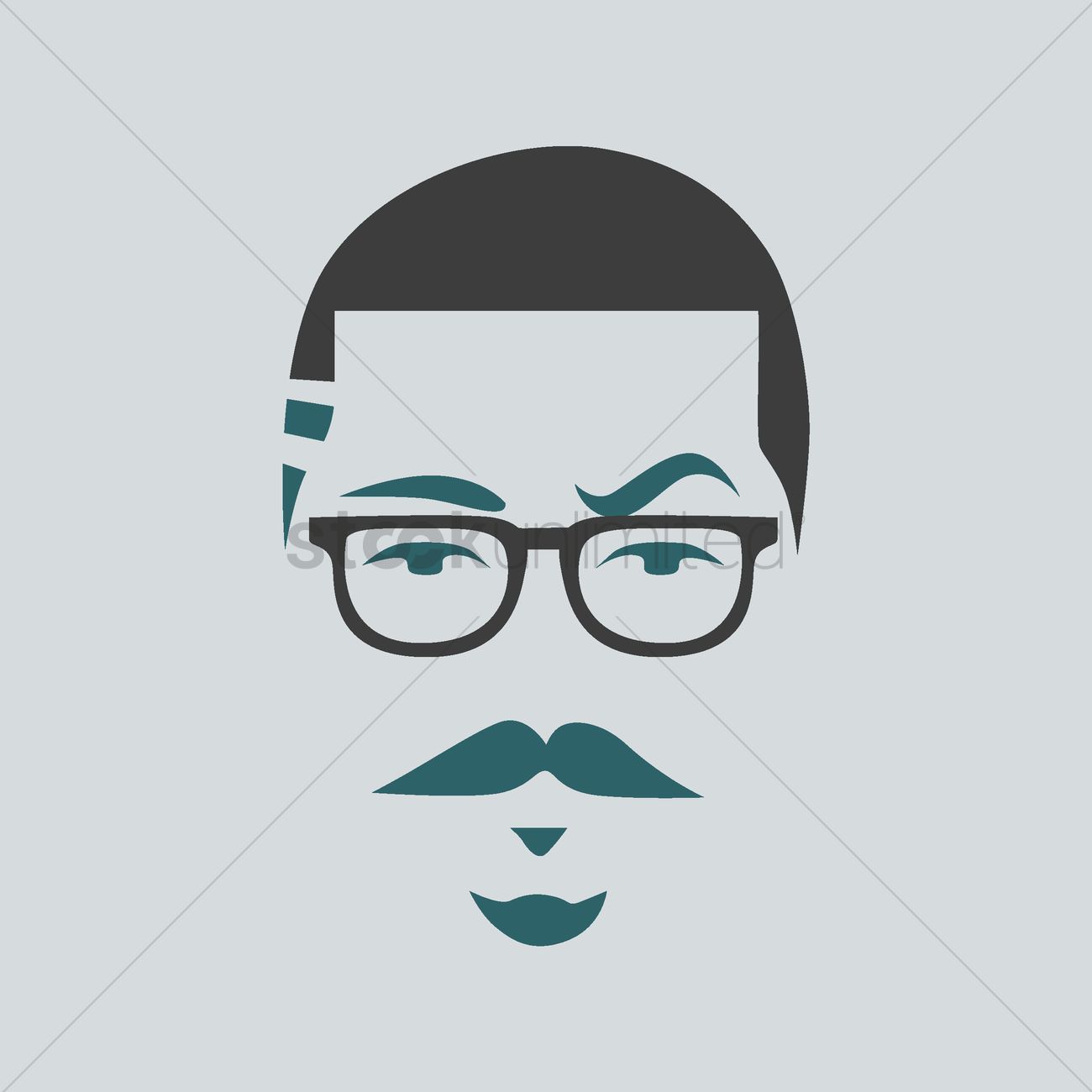 Man With Mustache And Beard Vector Image 1300x1300 Man With Mustache And Beard Vector Image