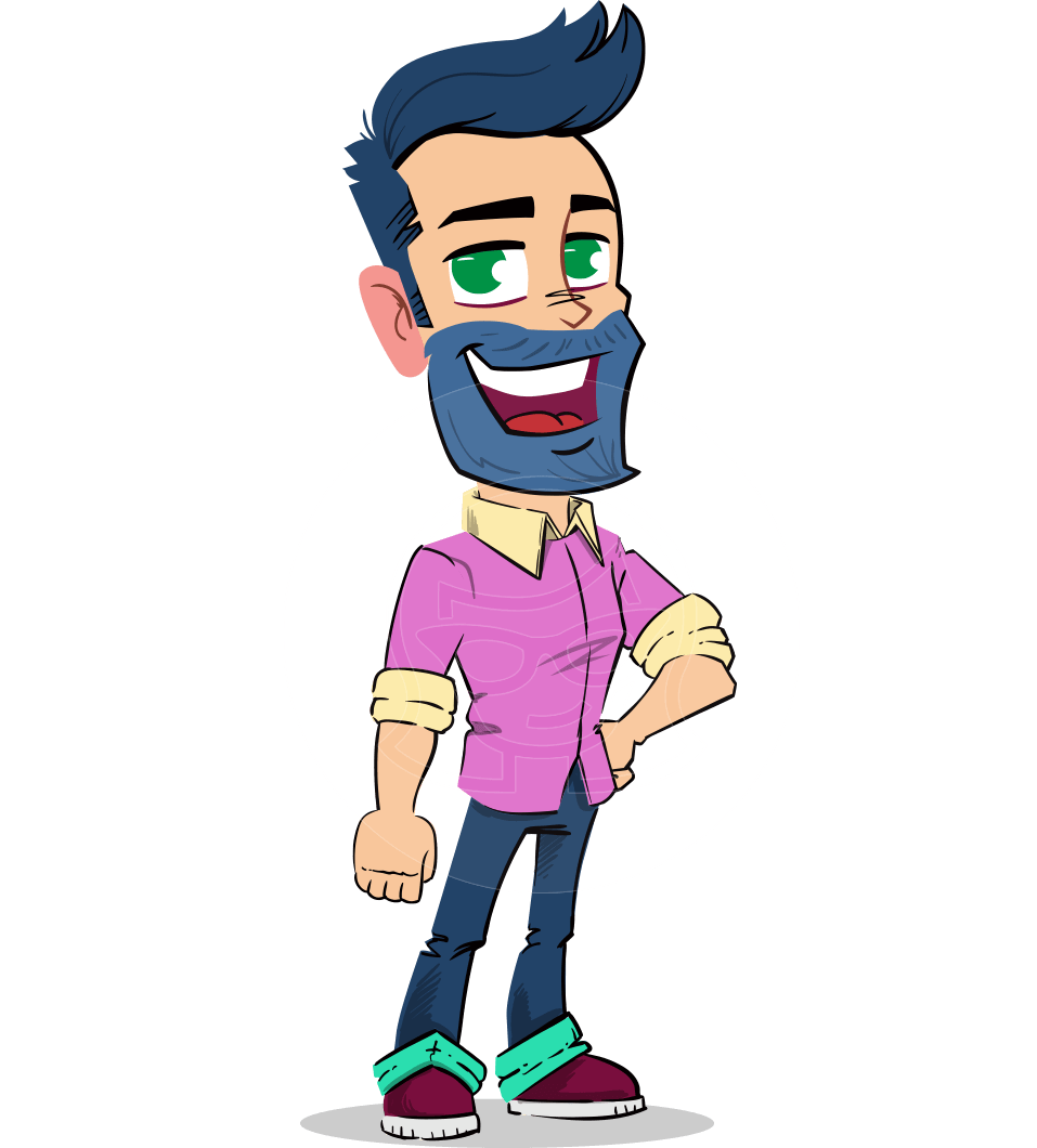 Simple Style Cartoon Of A Man With Beard Vector Cartoon Character 957x1060 Simple Style Cartoon Of A Man With Beard Vector Cartoon Character
