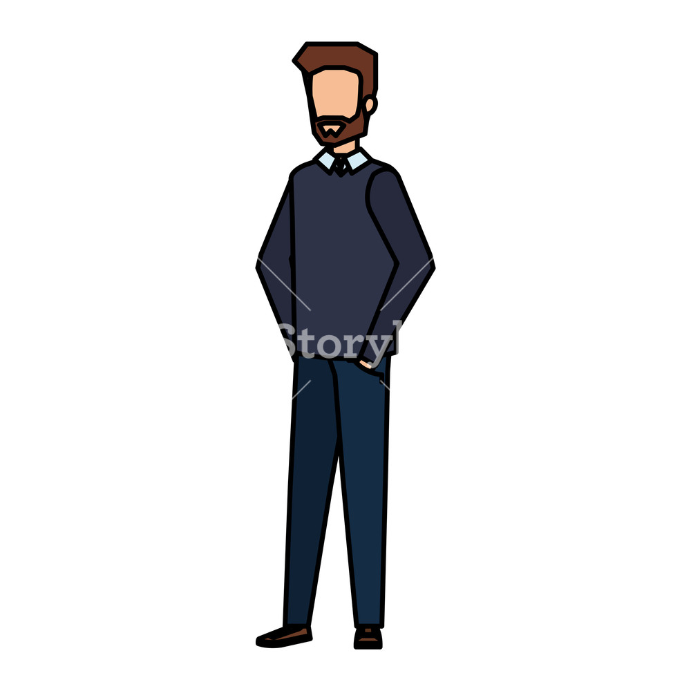 Young And Casual Man With Beard Vector Illustration Design Royalty 1000x1000 Young And Casual Man With Beard Vector Illustration Design Royalty