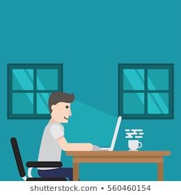 260x280 Man With Laptop Vector Baby Shower Drinking Tea, Coffee Stock