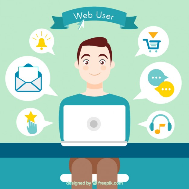 626x626 Boy With His Laptop Vector Free Download