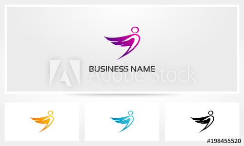 500x300 Icarus Wings Flying Angel Man Logo